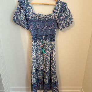 Floral Blue and White Women's Dress